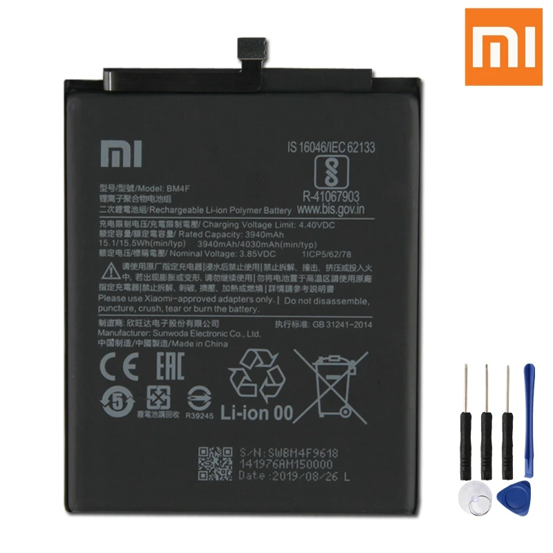 

Xiao Mi Original Replacement Phone Battery BM4F For Xiaomi Mi CC9 CC9e CC9 e BM4F Authenic Rechargeable Battery 4030mAh