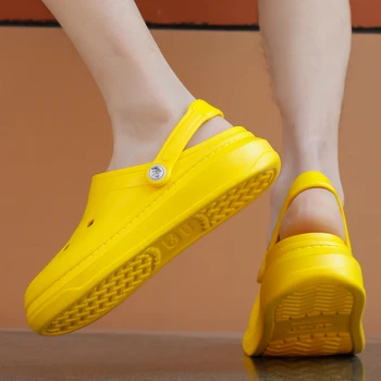 

Coslony Crocks Thick Sole Couples Summer Sandals Slip On Breathable Flat Slippers Beach Shoes Croc Clogs Men Women Cholas Hombre