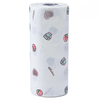 

Disposable Kitchen Tissue Water-absorbing Oil-absorbing Paper Towel Wet Dry Use Printed for Home LBShipping
