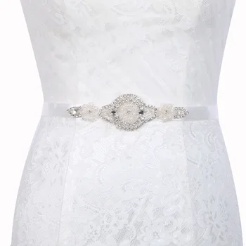 

Crystal Wedding Accessories Pearls Wedding Dress Belt Ribbon Waistband Sash Bridal Belt for Evening Prom Dresses 2020