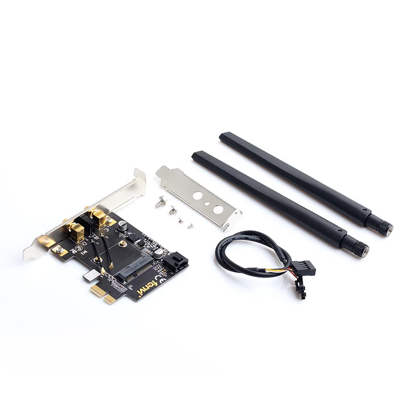 Мини PCI адаптер без вывода с 2 антеннами Mini WiFi Bluetooth карта для Intel 6300 7260 3160AC|Сетевые