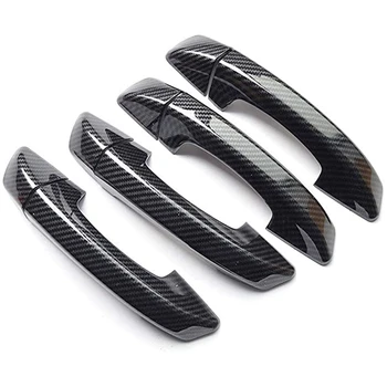 

For Golf 6 2009 2010 2011 2012 2013 New Carbon Fiber Chrome Car Side Door Handle Cover Trim