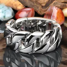Высокое качество 316 Нержавеющая сталь Мужской тяжелый массивный звено цепи браслет серебро Модные Ювелирные изделия Подарки
