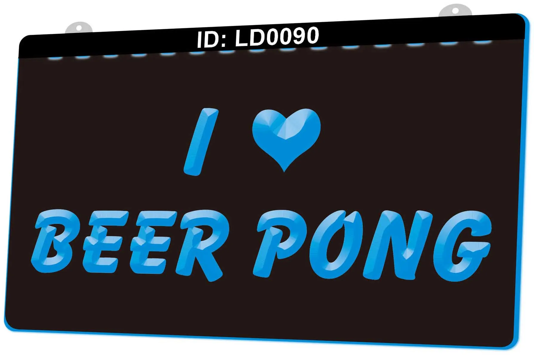 LD0090 Beer Pong I Love 3D Engraving LED Light Sign Wholesale and Retail | Дом и сад