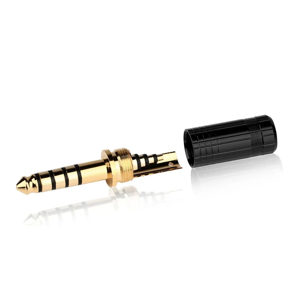 10PCS 4 4mm 5 Poles Audio Connector Audio Jack Male Headphone Jack Stereo Solder Wire Gold Plating Plug DIY HIFI Adapter