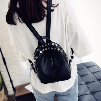 

MUQGEW Women's Backpack school Student backpack Zipper PU Leather Rivelt Travel Backpacks mochilas escolares para adolescentes