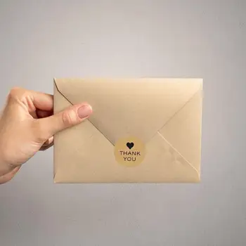 

Roll Envelope Sticker 500pcs Brown Label Paper Thank Sticker Seal You Gift Labels Decoration Sticker Christmas For Package K4A4