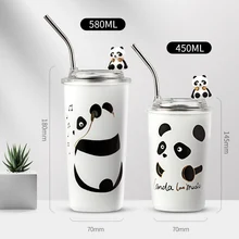 Tasse à lait sous vide, Thermos de bureau, bouteille de café domestique avec couvercle et paille en acier inoxydable, tasse d'eau, personnalisation gratuite