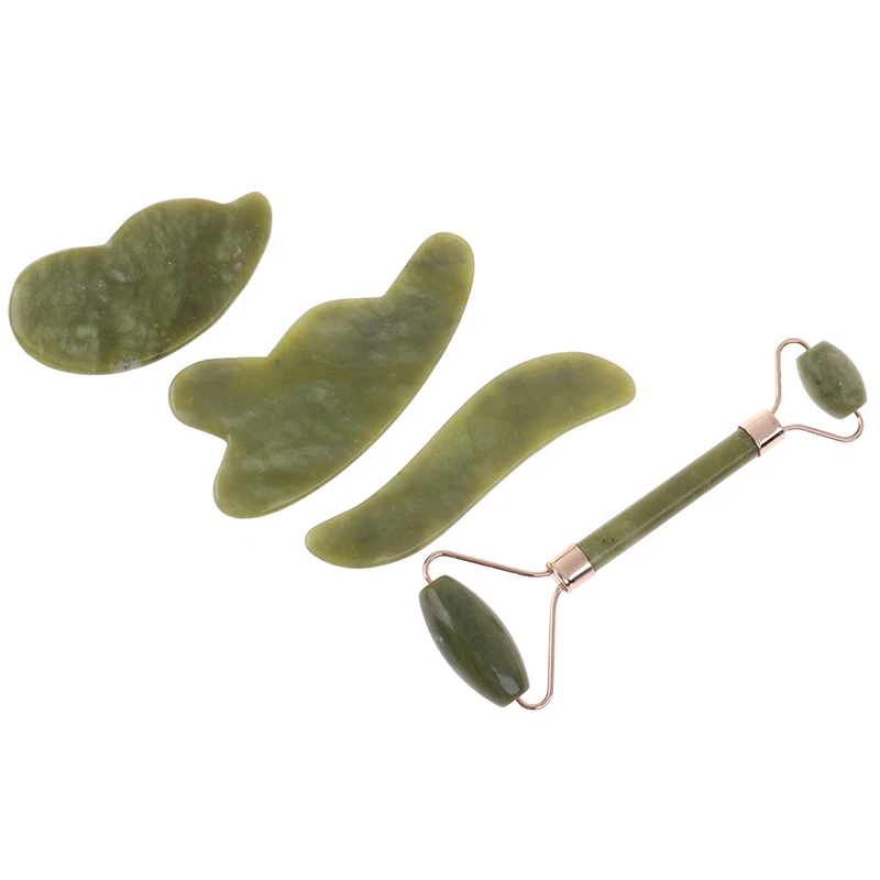 New Face Massager Natural Jade Guasha Board Face Lifting Tool Anti Cellulite Wrinkle For Neck Back   Pressure Therapy