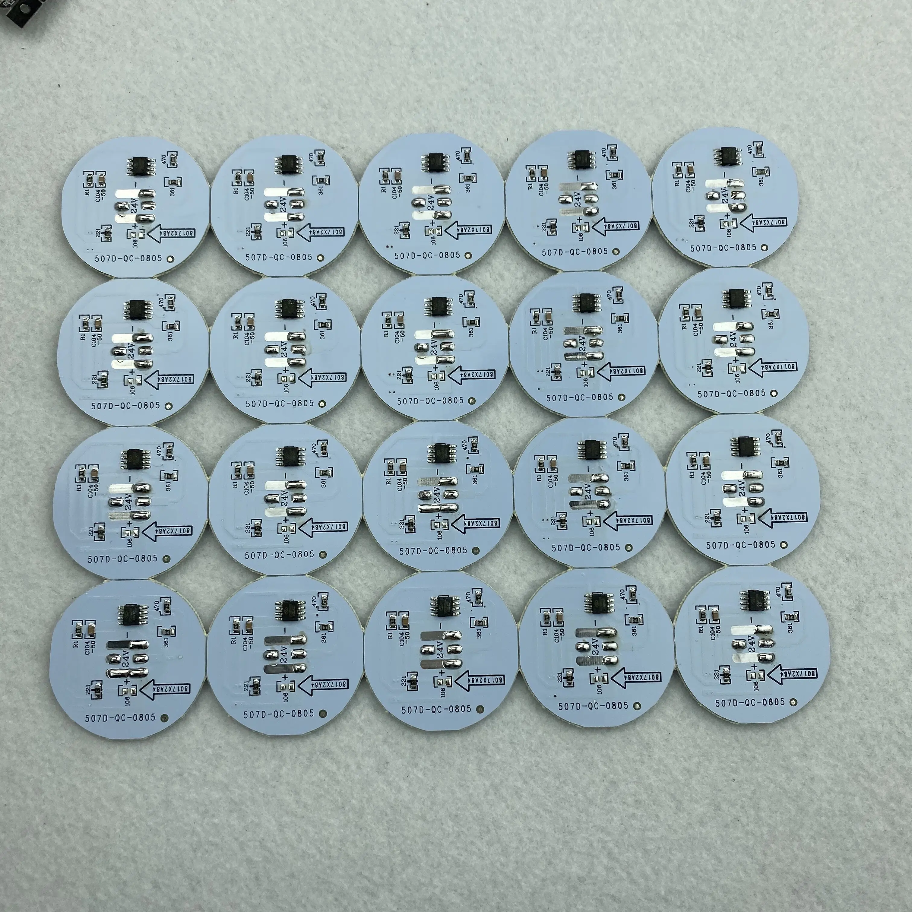 DC24V UCS1903 LED pixe PCBA;DC24V input;7pcs 5050 SMD RGB LED,1.68W;40mm diameter