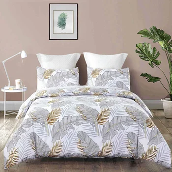 

3-Piece Classic Cotton Down Quilt Set High Cotton Quilt Cover Zip Closure Angle Tie Brushed Quilt Cover