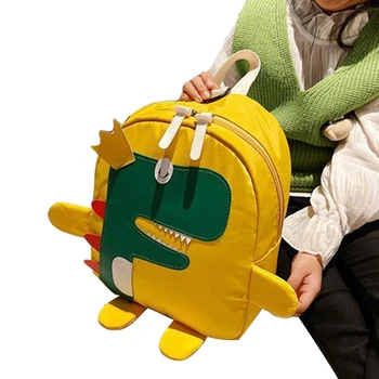 

Mini Toddler Cartoon Dinosaur Backpack, Anti-lost Preschool Bag with Leash Two-way Zipper Schoolbag