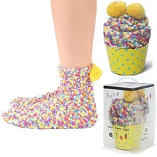 2 пар/упак. носки зимой домашние носки торт полотенце из Корал-флиса массаж пробирка Женская Подарочная коробка с носками мягкие носки