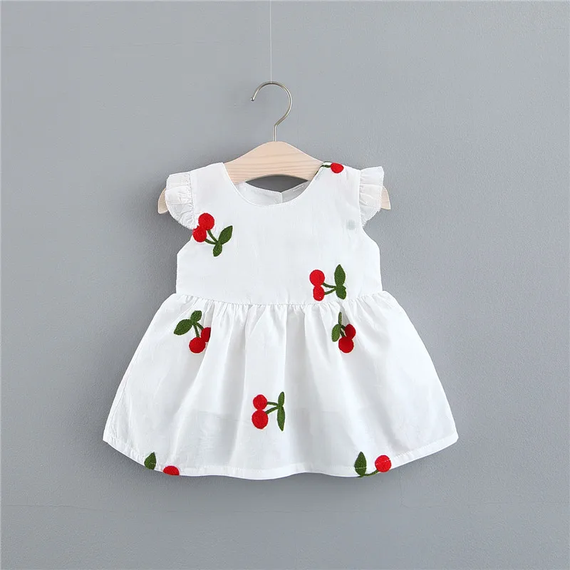 

Childrenswear New Style Summer Baby Girls Sleeveless Dress 0-1-2-3-Year-Old Small CHILDREN'S Cherry Princess Skirt