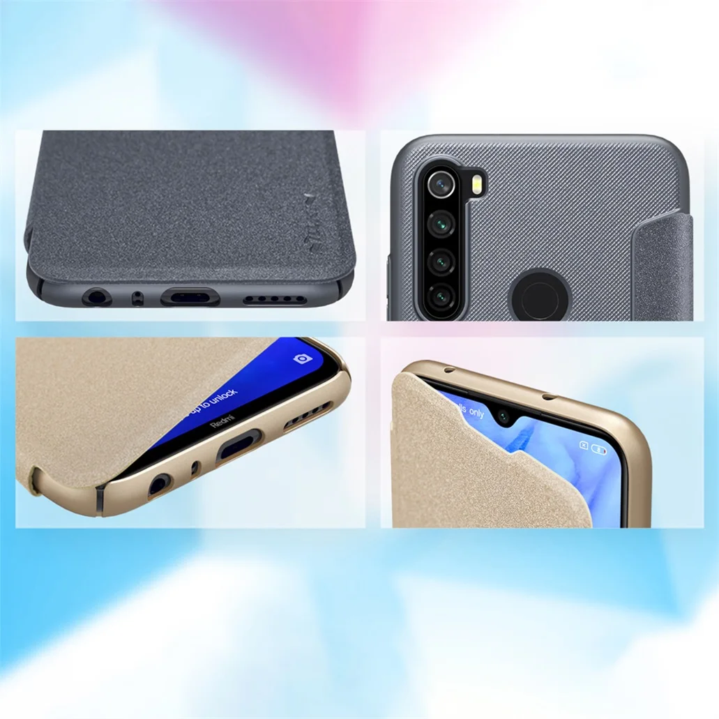 Для Xiaomi Redmi Note 8 Pro Fundas блестящий пластиковый кожаный чехол Nillkin на Redmi Note 8 защитный чехол для телефона s сумка Capa