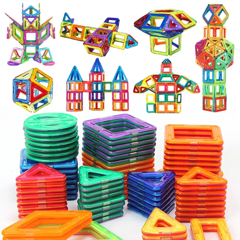 30-184pcs New Magnetic Designer Magnet Building Blocks DIY Creative Construction Set Educational Toys for Children Gifts | Игрушки и