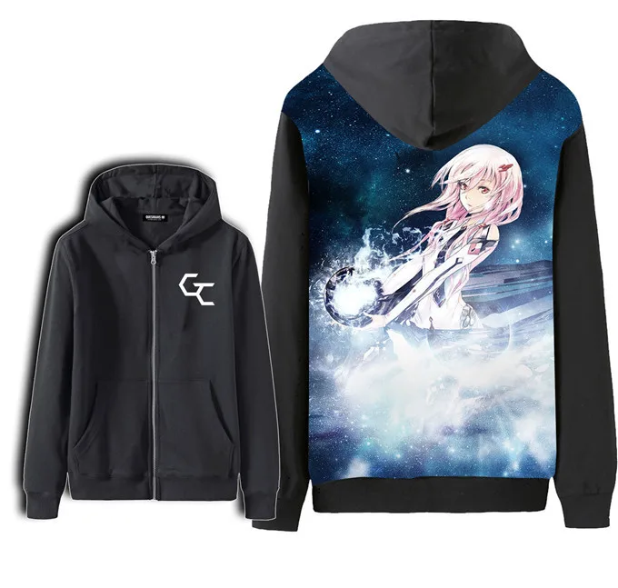 Модная Толстовка Unsiex, толстовки для мужчин и женщин с принтом аниме Guilty Crown, худи для косплея, худи на молнии