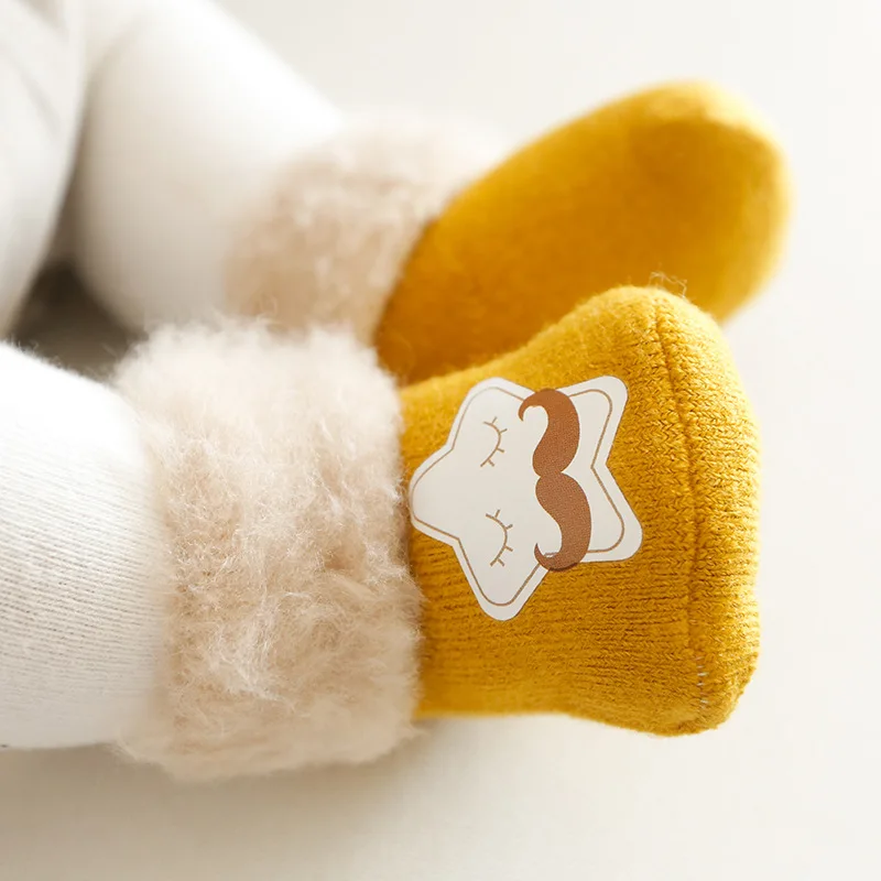 Зимние теплые детские носки милые Мультяшные для мальчиков и девочек 0 5 лет