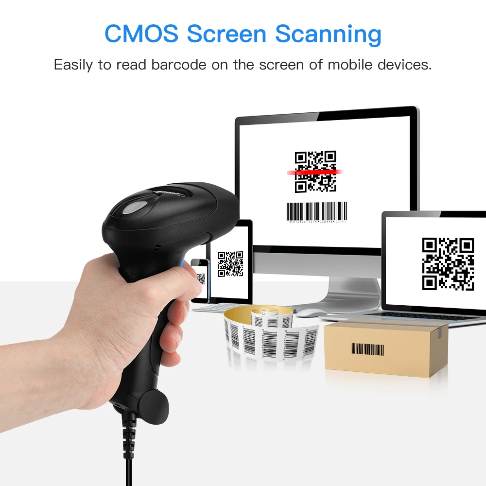 Сканер штрих кодов Eyoyo 1D QR 2D Ручной Проводной USB сканер CCD PDF417 Data Matrix