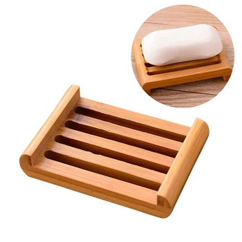 

Wooden Natural Bamboo Soap Dishes Tray Holder Storage Soap Environmental Rack Plate Box Container For Bathroom