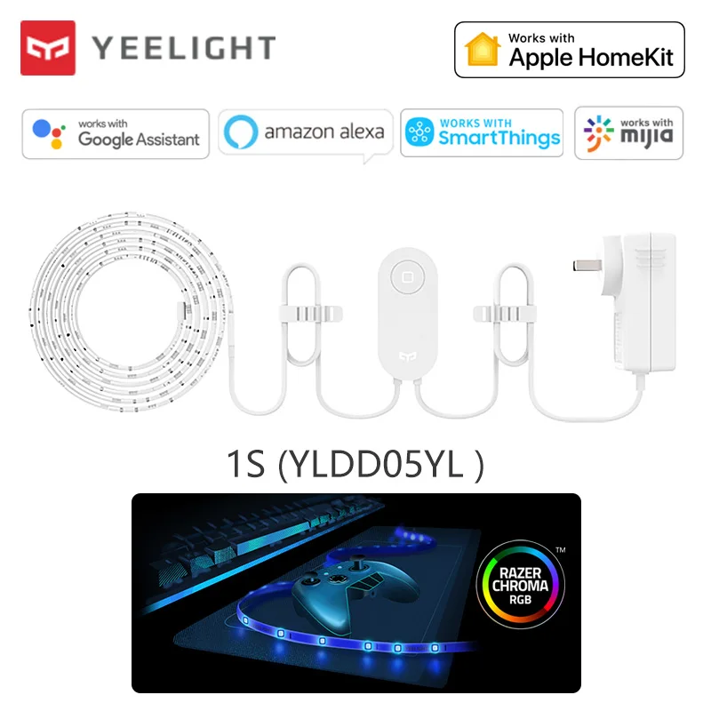 Yeelight LED Lightstrip 1S YLDD05YL 2m RGB Voice App Smart control Color Light Strip Decor Wifi Work with Homekit Google Mi Home