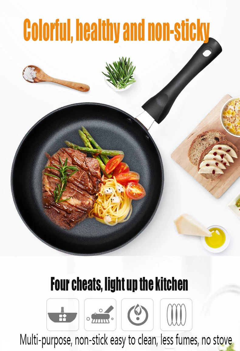 26cm thickening bottom pan frying pan non-stick pan no smoke