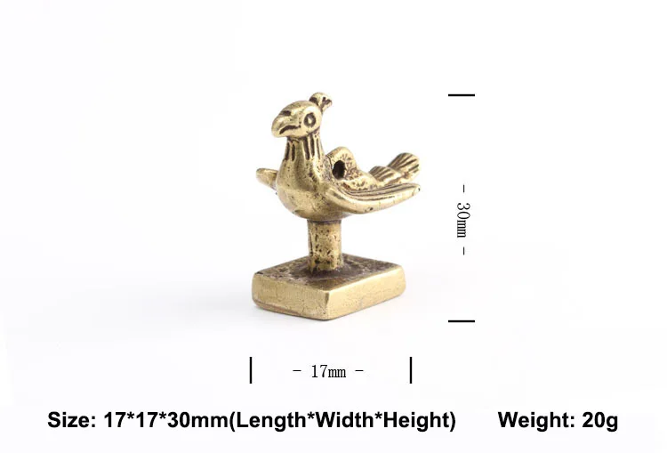 Brass Phoenix Bird Engraved Seal Keychains Pendants  (5)