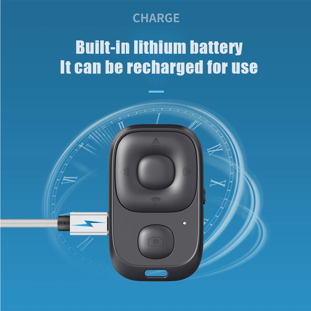 Rechargeable Bluetooth-compatible Wireless Controller Self-Timer Remote Control Camera Stick Shutter Release for phone selfie