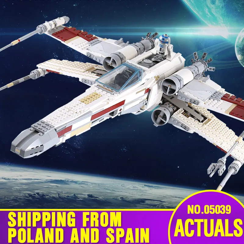 Из Испании DHL 05039 Star Series Wars 10240 X Red Five Starfighter Комлект из крыльев и диадемы строительные блоки кирпичи новые детские игрушки в подарок