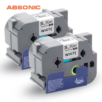 

Absonic Label Tape TZe-261 TZ-261 Black on White 36mm Cassette Ribbon Replacement Brother P-Touch PT9700PC PT9800PCN Typewriter
