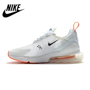 

NIKE Air Max 270 series mesh women's air cushion cushioning woven running shoes white orange 36-39