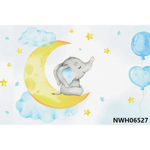 Фон для фотосъемки новорожденных мальчиков и девочек на день рождения розовый синий цветок слон животное Луна Звезда фон для фотостудии - Цвет: NWH06527