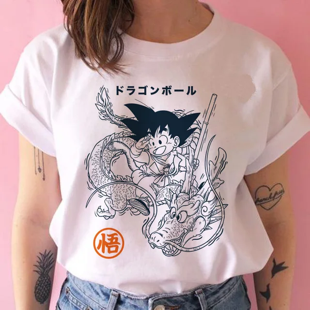 New Anime Dragon Ball Kawaii Funny Woman T-shirts Cartoon Shirt Harajuku T-shirt Ullzang Graphic Tshirt Fashion Top Tees Female 15