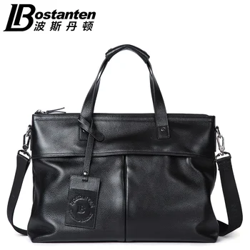 

BOSTANTEN Business Genuine Leather Real Cowhide Men Bag Handbag Crossbody Messenger Shoulder Bag Male Laptop Briefcase Bag