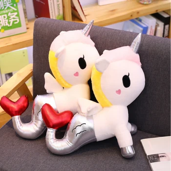 

Cute Plush Unicorn Toy Soft Stuffed Unicorn Dolls Pink White unicorn birthday Party Gifts Soft BabyDoll Kids Toys Girls Present