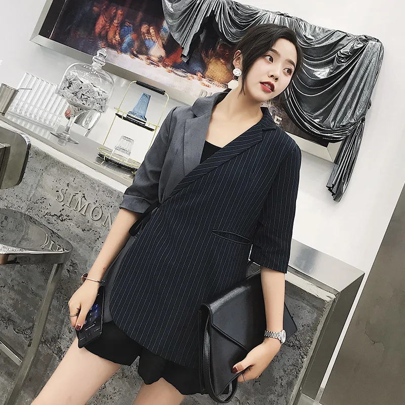 

Photo Shoot 2019 Autumn New Style Korean-style Slimming Elegant Irregular Skirt Suit Fashion Large Size Dress 9035