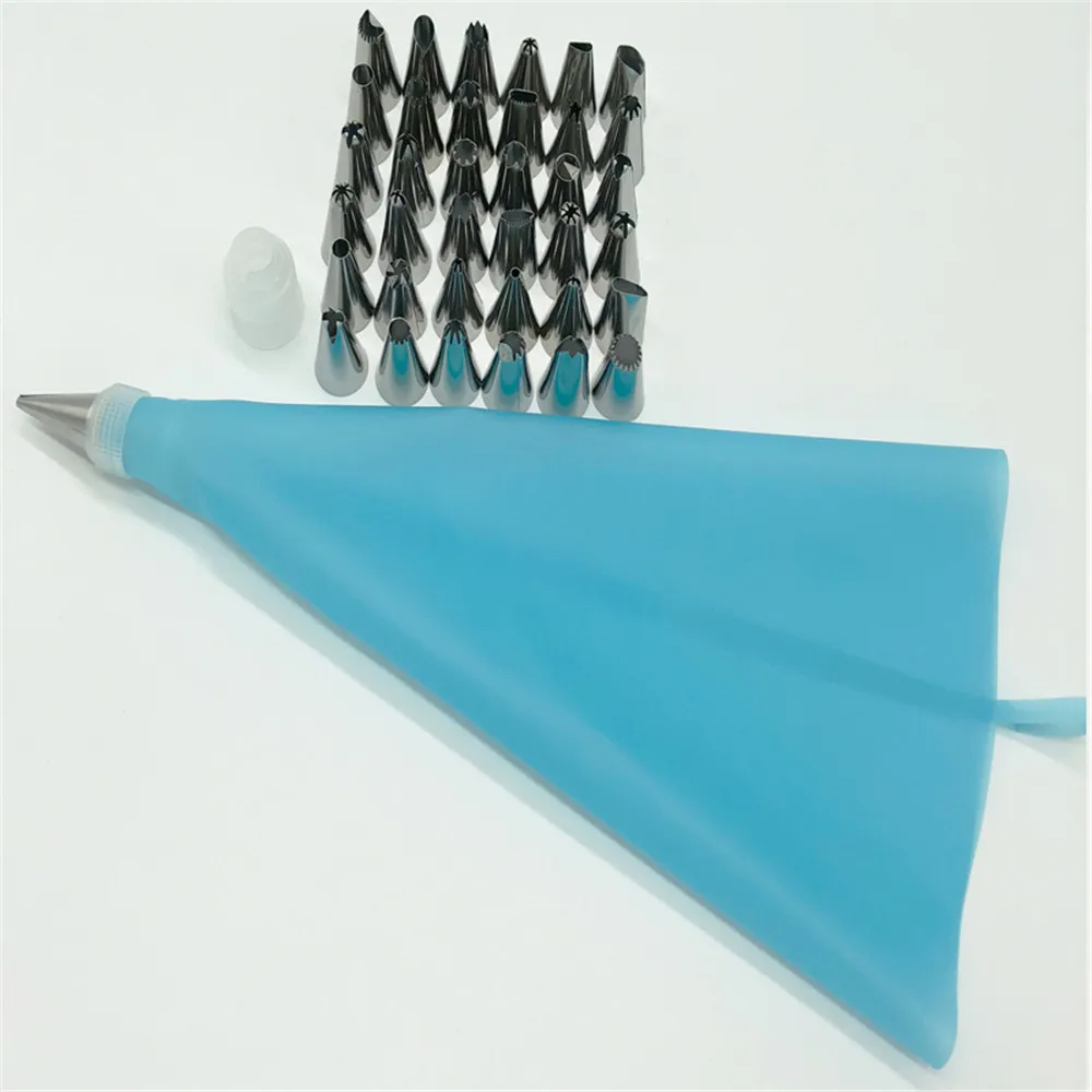 

36 PCS Silicone Pastry Bag Tips Kitchen DIY Icing Piping Nozzle Cream Reusable Pastry Bags Cake Decor Bakeware Tools