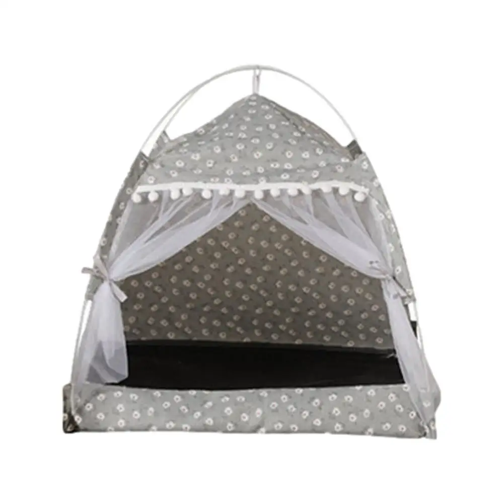 Cat Bed Tent Portable Teepee Hut Shelter With Screen Door