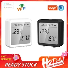 

Tuya WiFi Smart Home Temperature And Humidity Sensor Indoor Hygrometer Thermometer Detector Support Alexa Google Home Smart Life