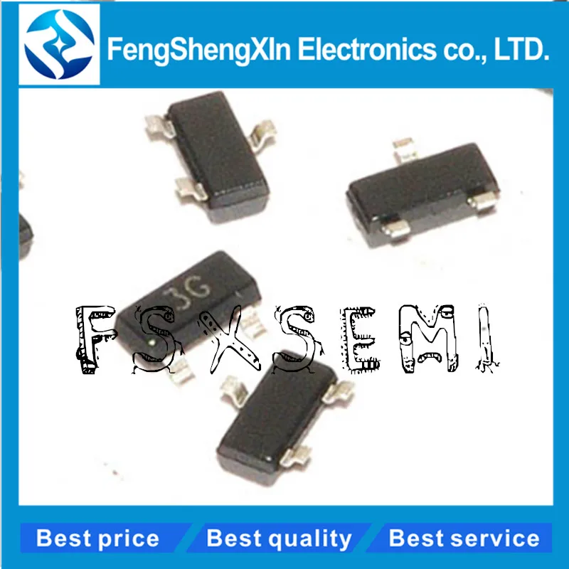 

100pcs/lot BC857C 3G BC857 PNP Silicon SOT-23