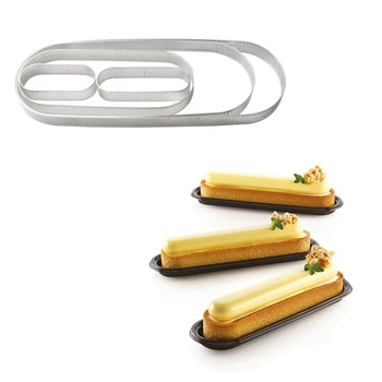 

Stainless Steel Mini Long Oval Mousse Ring Cake Mold Baking Tiramisu DIY Kitchen Decorating Baking Pastry Tools
