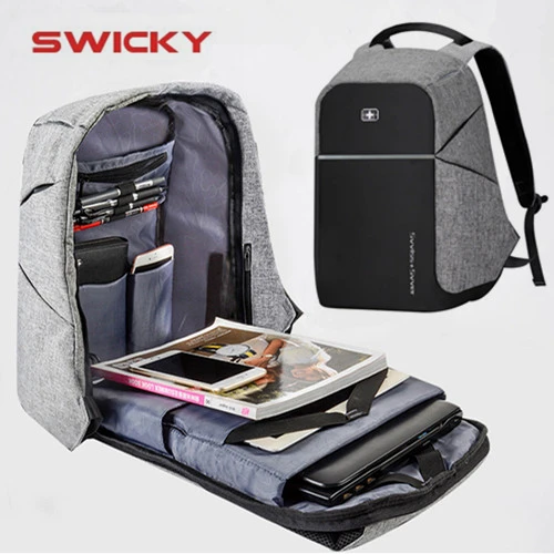 Рюкзак SWICKY мужской с USB-зарядкой модная деловая Повседневная водонепроницаемая