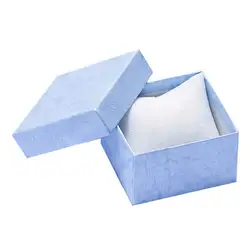 Элегантный синий цвет ювелирный чехол картонная упаковка бумажная коробка контейнер для хранения для часов Подарочная Подушка внутренняя