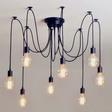 Lámpara colgante de luz de techo de araña DIY, lámpara colgante de luz moderna, Bombilla Retro Edison nórdica, lámpara colgante antigua Vintage