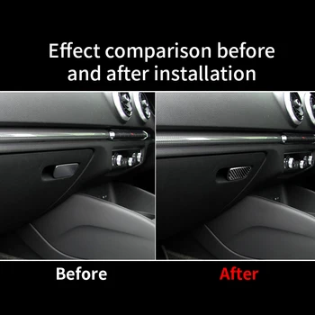 

Carbon Fiber Co-pilot Storage Box Handle Bowl Cover Trim Car Styling Stickers For Audi A3 S3 2014-2019 Accessories