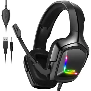 

K20 3.5mm Gaming Headset Professional Wired Gamer Headphones 7.1 Surround Stereo with Noise Cancelling Mic for PS4 for Xbox PC