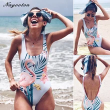 Новинка, слитный купальник, простой принт, купальник для женщин, пуш-ап, с подкладкой, высокая талия, монокини, купальник, открытая пляжная одежда, купальный костюм