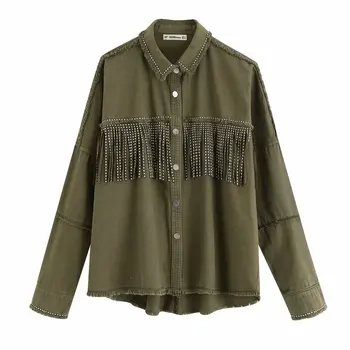 

Fashion New BB83-9495 European and American fashion fringe decorative jacket
