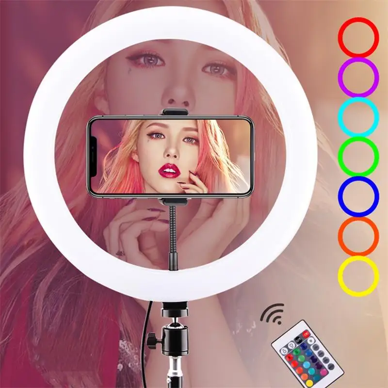 Кольцевая лампа RGB 10 дюймов для селфи с дистанционным
