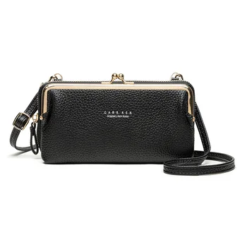 

2020 Latest Women Messenger Bag Small Soft Grainy Pu Leather Clasp Zipper Phone Credit Cards Cash Lipstick Purse Crossbody Bag